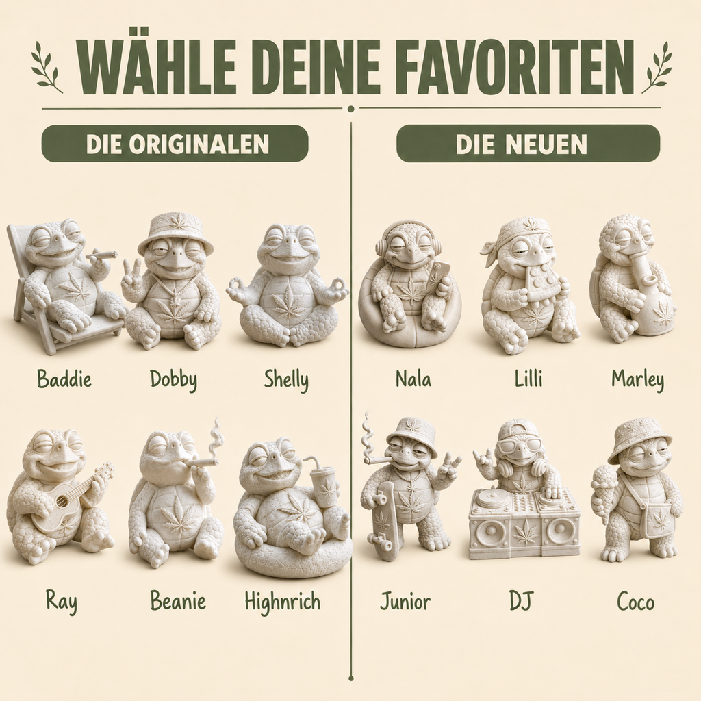 Shellax 2er-Set – Auswahl unbemalter weißer 3D-Druck-Schildkröten für eigene Designs.